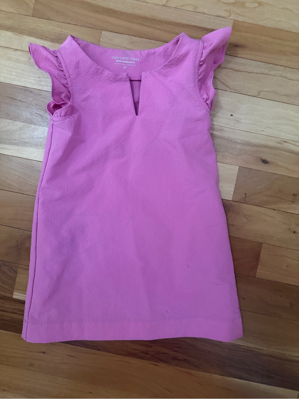 Vineyard Vines Girls Pink Flutter Sleeve Dress